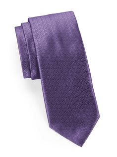 Шелковый галстук с тиснением ZEGNA, фиолетовый