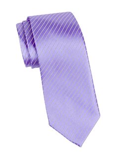 Шелковый галстук в тонкую полоску Charvet, фиолетовый