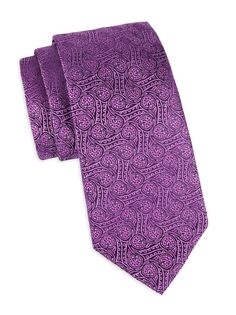 Шелковый галстук Swirl с узором пейсли Charvet, фиолетовый