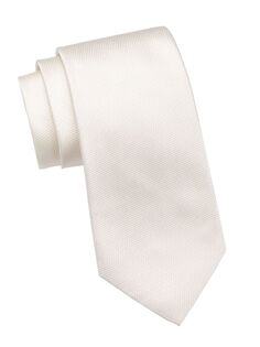 Формальный шелковый галстук Isaia, белый