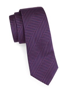 Шелковый жаккардовый галстук Lineare Giorgio Armani, фиолетовый