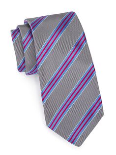 Полосатый галстук из смесового шелка Kiton, фиолетовый