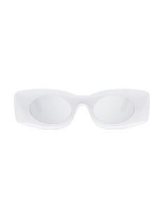Зеркальные квадратные солнцезащитные очки 49 мм Loewe, белый