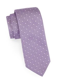 Шелковый галстук в горошек Isaia, фиолетовый