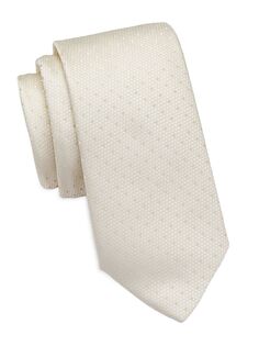 Тональный шелковый галстук в мелкий горошек Saks Fifth Avenue