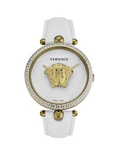 Часы Palazzo Empire Goldtone из нержавеющей стали и кожи Versace, желтый