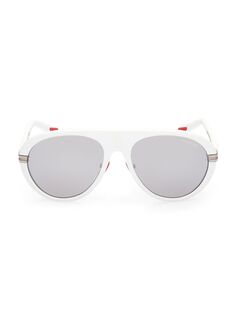 Солнцезащитные очки-авиаторы Navigaze 57MM Moncler, белый
