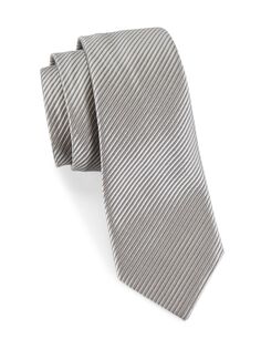 Текстурированный шелковый жаккардовый галстук Emporio Armani, белый