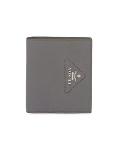 Кожаный кошелек Prada, серый