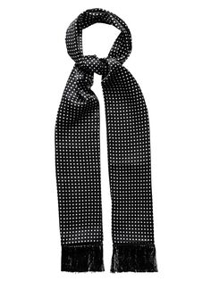 Шелковый шарф в горошек Eton, черный