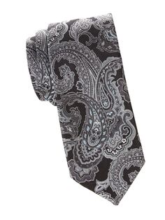 Шелковый галстук с узором пейсли Eton, черный