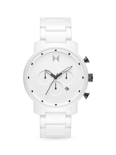Белые керамические часы Chrono с браслетом Mvmt, белый