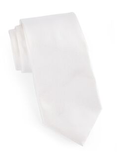 Шелковый вечерний галстук ZEGNA, белый