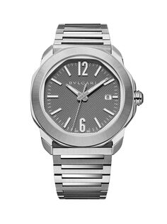Часы-браслет Octo Roma из нержавеющей стали/41 мм BVLGARI, серый