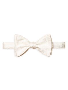 Шелковый жаккардовый галстук с узором пейсли, завязывающийся самостоятельно Eton, белый