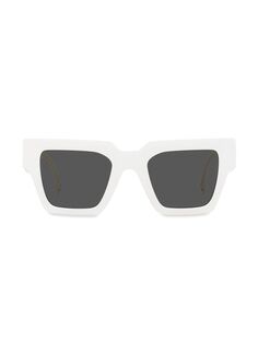 Солнцезащитные очки крупной квадратной формы 50 мм Versace, белый