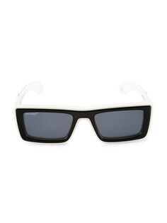 Прямоугольные солнцезащитные очки Jacob 55MM Off-White, белый