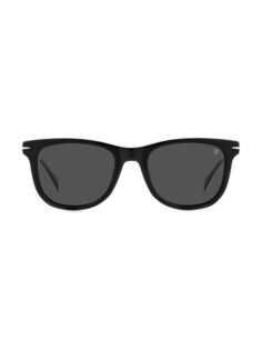 Прямоугольные солнцезащитные очки из ацетата 52 мм David Beckham, черный