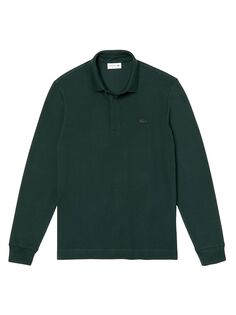 Рубашка-поло из пике с длинными рукавами Lacoste, зеленый