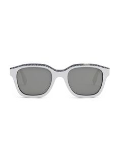 Квадратные солнцезащитные очки из ацетата 51 мм Fendi, слоновая кость