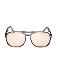 Квадратные солнцезащитные очки Rosco 58 мм Tom Ford, серый