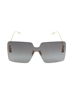Металлические квадратные солнцезащитные очки 140 мм Loewe, золотой
