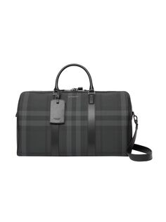 Сумка для боулинга в клетку Boston Canvas Burberry, угольный