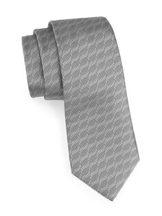 Шелковый жаккардовый галстук Lineare Giorgio Armani, серый