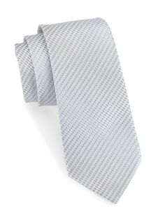Жаккардовый шелковый галстук Emporio Armani, серый