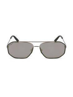Металлические солнцезащитные очки Fashion Image 60MM Navigator FERRAGAMO, золотой