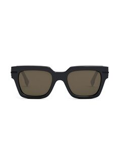 Прямоугольные солнцезащитные очки Fendigraphy 51 мм Fendi, синий