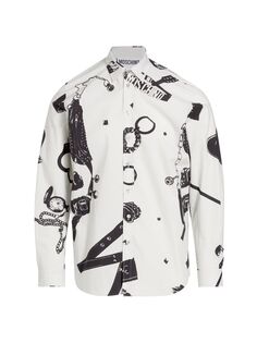 Рубашка с пуговицами спереди All Over Items Moschino, серый