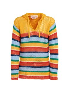 Полосатый свитер открытой вязки Marni x No Vacancy Inn Marni, разноцветный