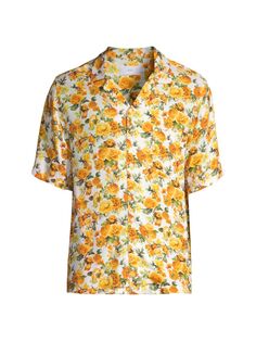 Рубашка с цветочным принтом Onia, белый