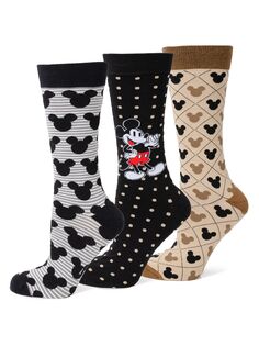 3 пары трикотажных носков Mickey вязки интарсия Cufflinks, Inc., разноцветный