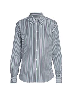 Трехцветная тканая рубашка в полоску W Bottega Veneta, белый