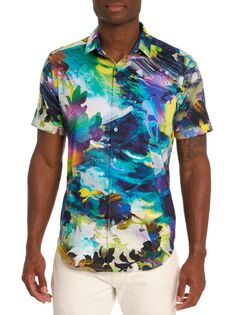 Рубашка из тканого материала с короткими рукавами Tropical Storm Robert Graham, разноцветный
