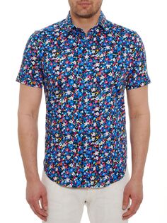 Эластичная хлопковая рубашка на пуговицах Asteroid Robert Graham, разноцветный