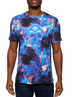 Хлопковая футболка с космическим черепом Robert Graham, разноцветный