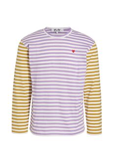 Рубашка с длинным рукавом в разноцветную полоску Comme des Garçons PLAY, фиолетовый