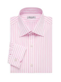 Классическая рубашка в полоску Barrell Charvet, розовый