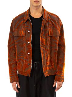 Джинсовая куртка оверсайз с рисунком RTA, оранжевый