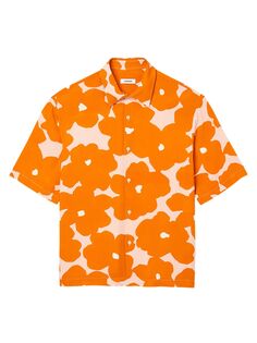 Рубашка с цветочным принтом Sandro, оранжевый