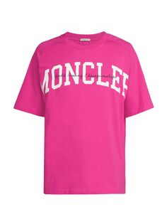 Футболка с принтом в виде бокса с логотипом Moncler, розовый