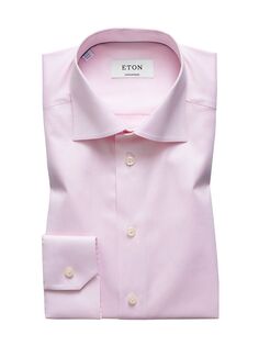 Классическая рубашка современного кроя из твила Eton, розовый