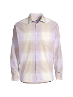 Dean 5363 Хлопковая рубашка в клетку с длинными рукавами NN07, фиолетовый