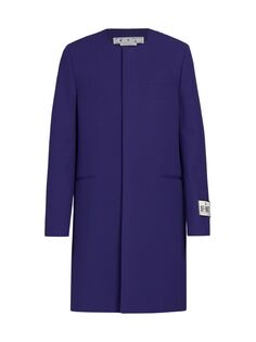 Шерстяное пальто с логотипом Off-White, фиолетовый