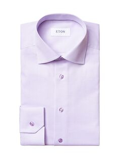 Рубашка Slim-Fit из фактурной однотонной ткани Eton, фиолетовый