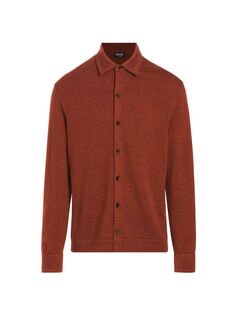 Кашемировая куртка-рубашка с пуговицами спереди ZEGNA, красный