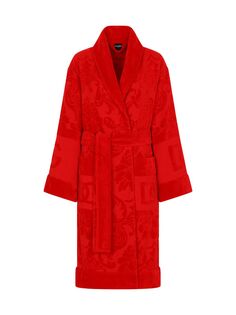 Банный халат с жаккардовым логотипом DOLCE&amp;GABBANA, красный